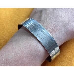 Vintage Sterling Silver Hammered Cuff Bracelet 925 Voyagers Artisan Boho
